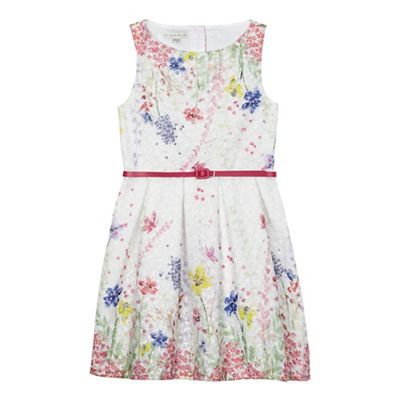 Girls' multi-coloured sleeveless floral dress